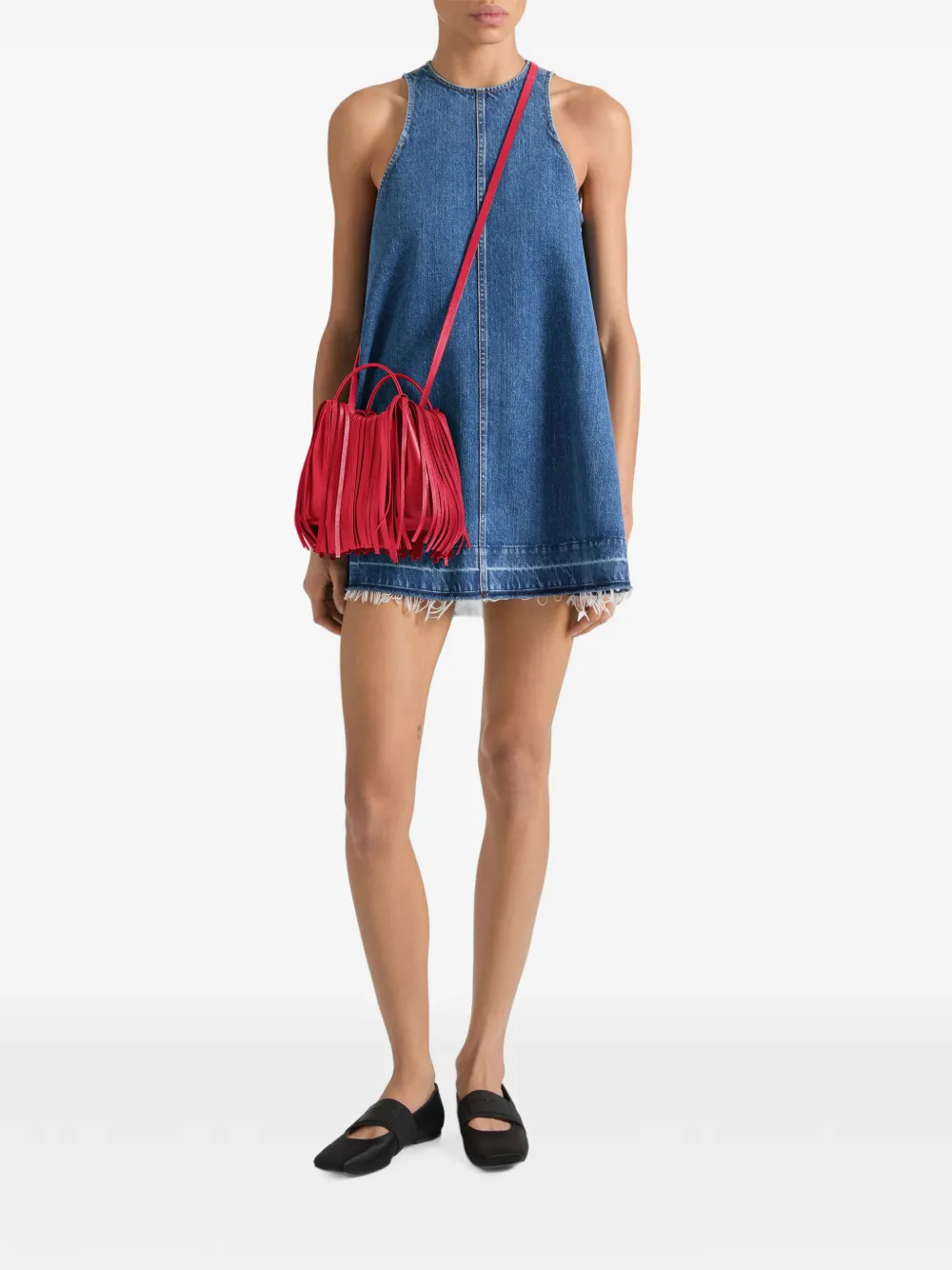 Givenchy Nano Facet leren shopper met franje Rood