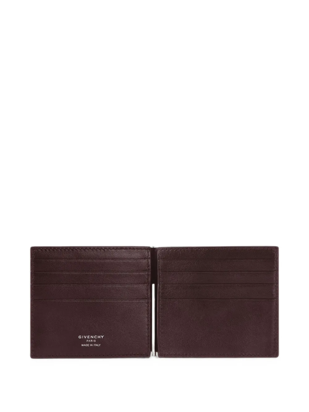 Givenchy Portemonnee van bewerkt leer met clip Bruin