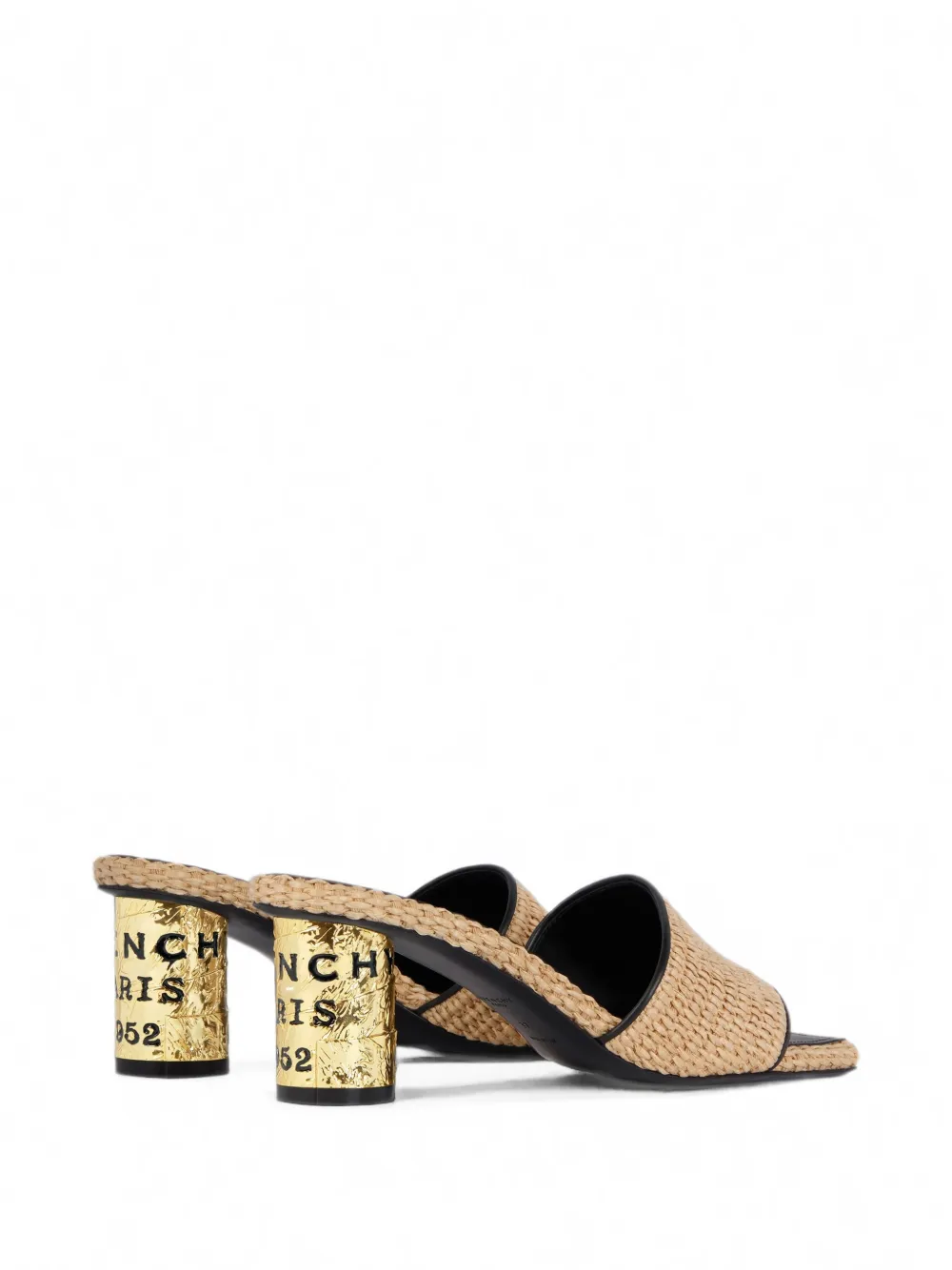Givenchy Tape muiltjes met raffia-effect en hak Beige