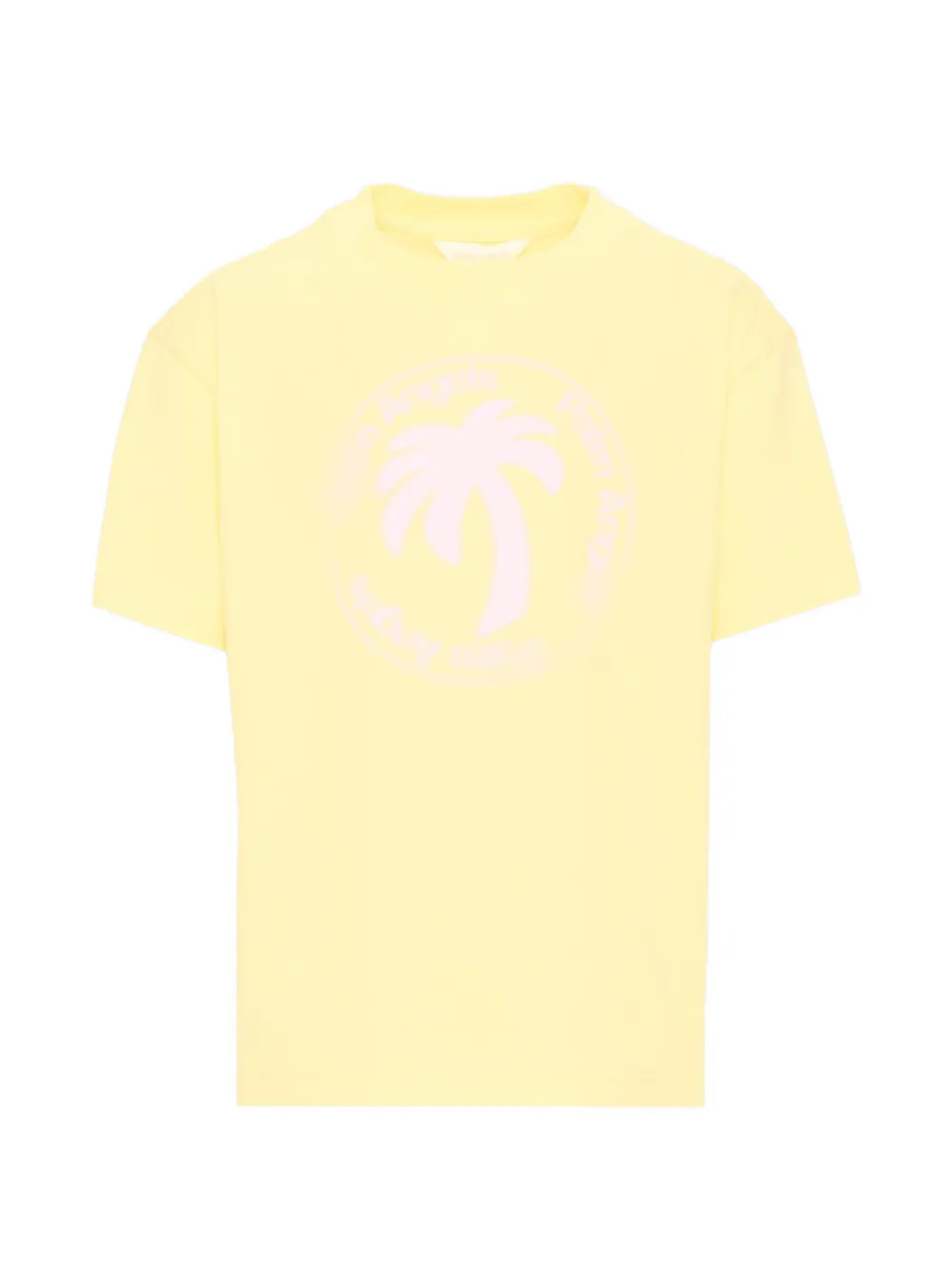 Palm Angels Kids palm tree logo-print T-shirt - Giallo