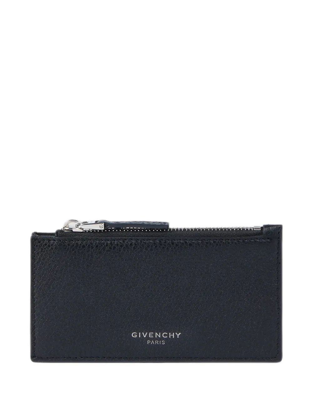 Givenchy Zipped Card Holder In Grained Leather In Black