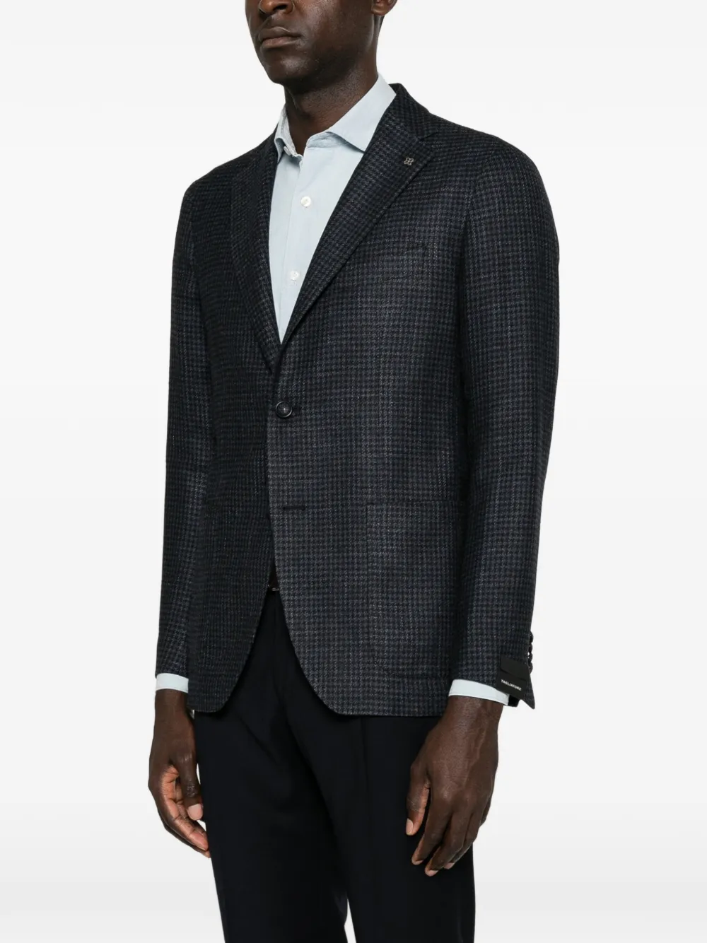 Tagliatore houndstooth single-breasted blazer - Blu