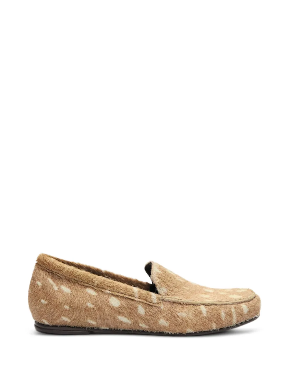 LouLou de Saison Zino deer-print pony-effect loafers - Marrone