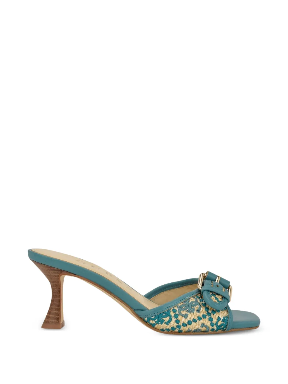 GUESS USA buckle-detail raffia-effect sandals - Blu