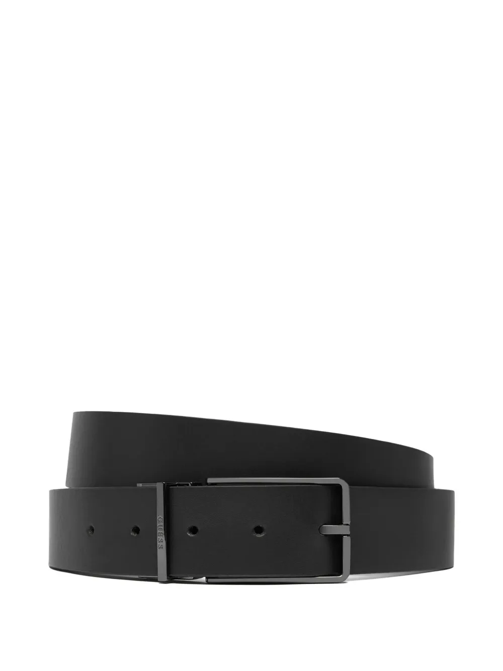 GUESS USA monogram-print belt and keyring set - Nero