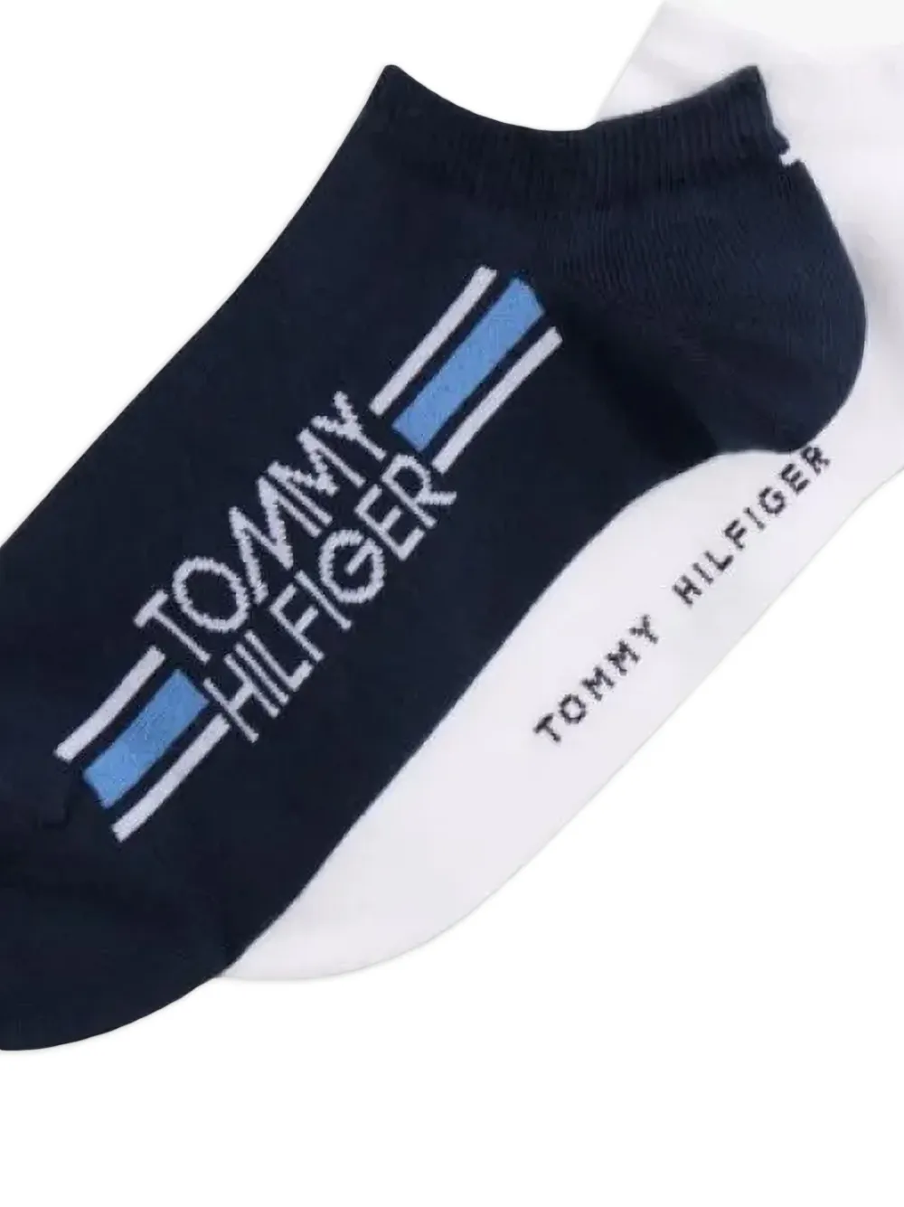 Tommy Hilfiger Twee paar sneaker sokken met logostreep Blauw