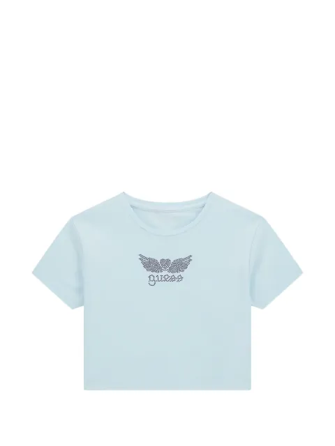 GUESS USA rhinestones logo T-shirt