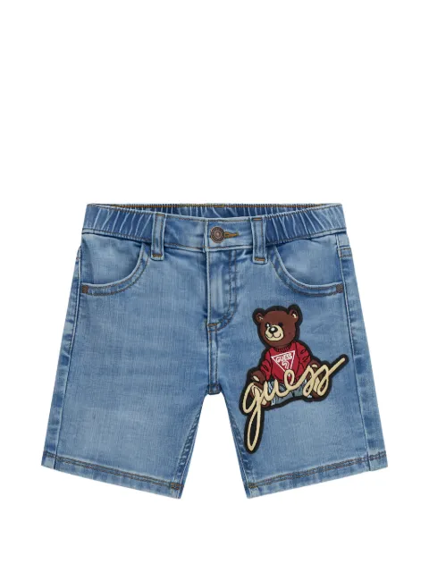 GUESS USA graphic-patch denim shorts
