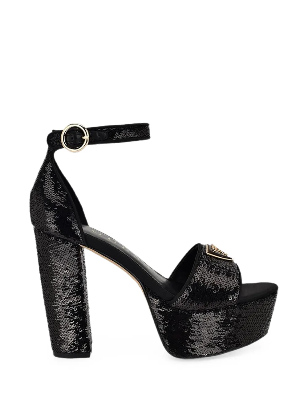 GUESS USA Setong 6 sequins platform sandals Zwart