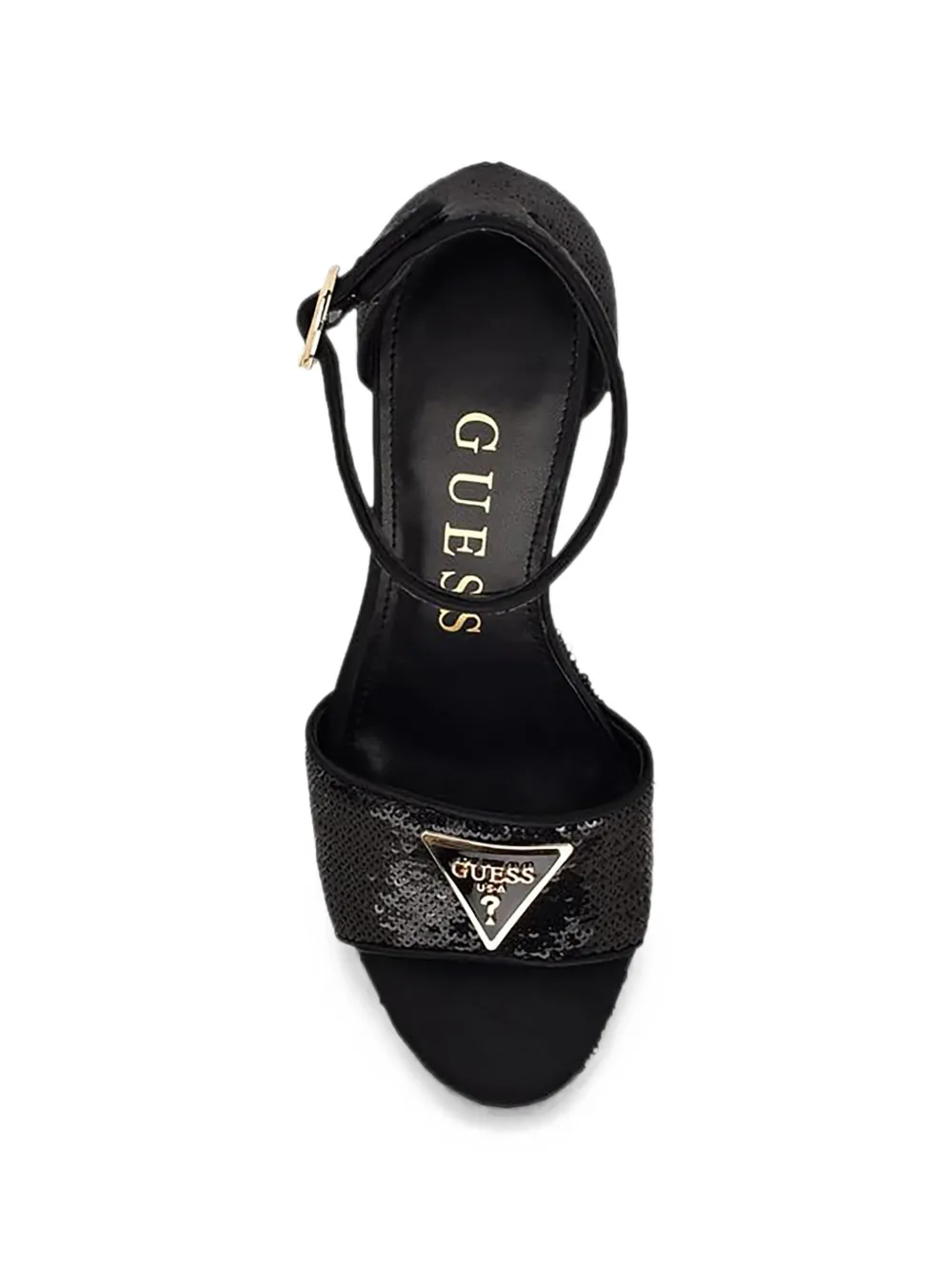 GUESS USA Setong 6 sequins platform sandals Zwart