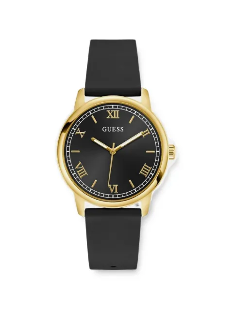 GUESS USA black gold-tone analog watch