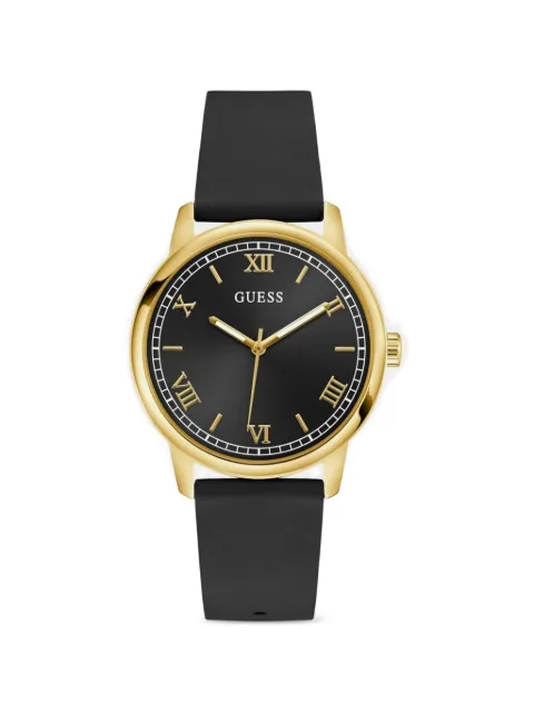 GUESS USA black gold-tone analog watch
