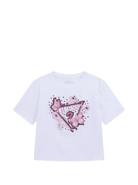 guess kids Triangle Logo sequins T-shirt