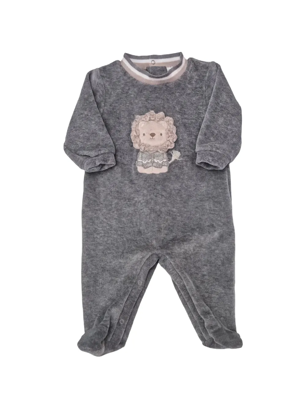 LALALU Pyjama met leeuw-patch en lange mouwen Grijs