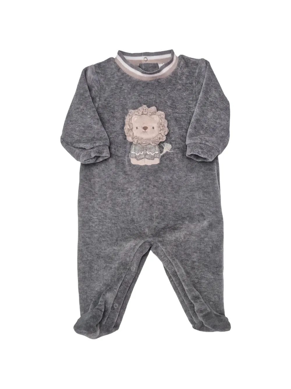 LALALU Pyjama met leeuw-patch en lange mouwen Grijs