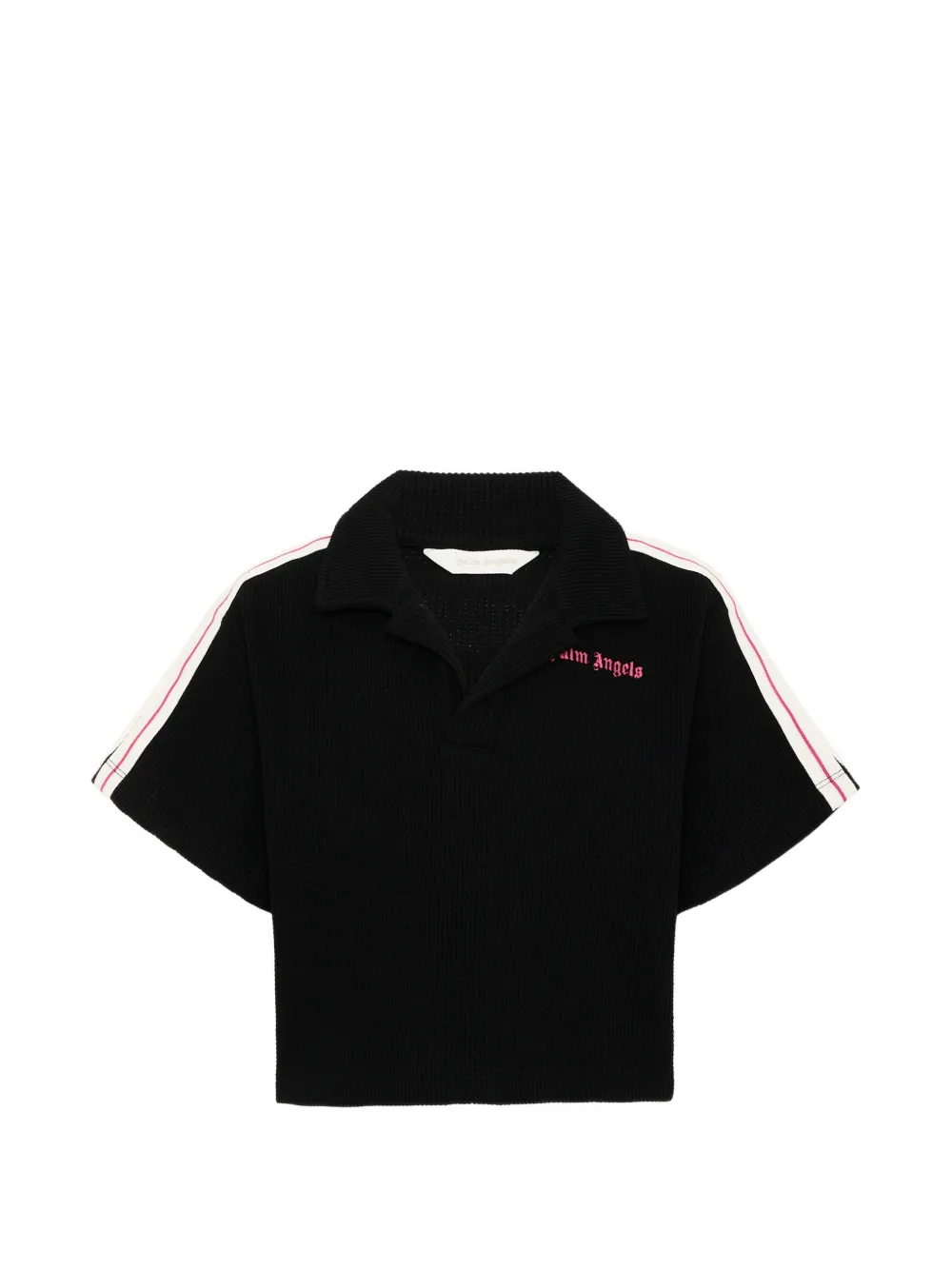 Palm Angels Kids logo-embroidered side-stripe T-shirt - Nero