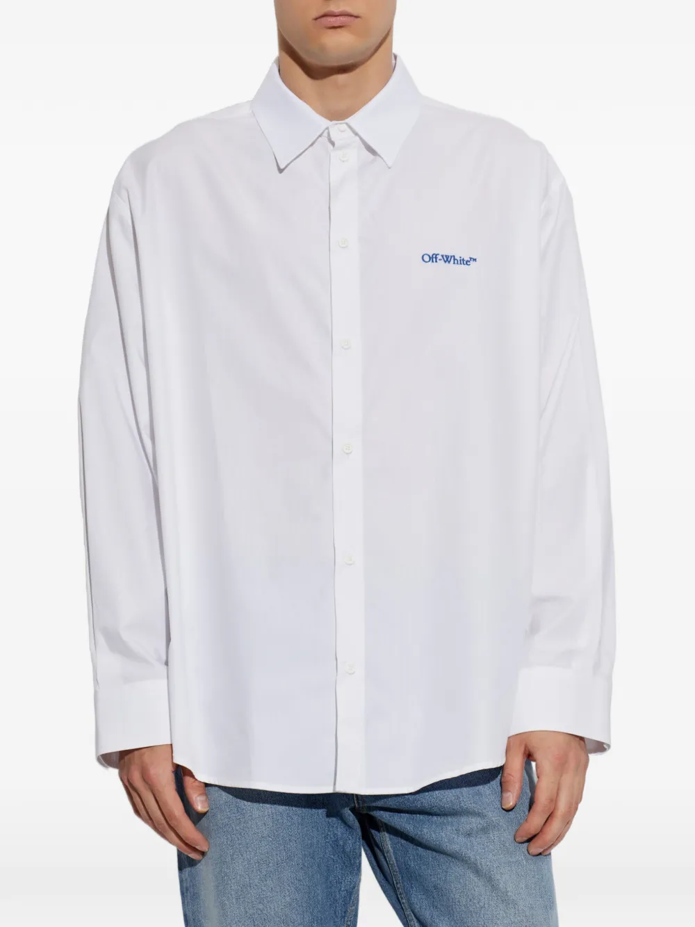 Off-White Katoenen overhemd met pijlprint Wit