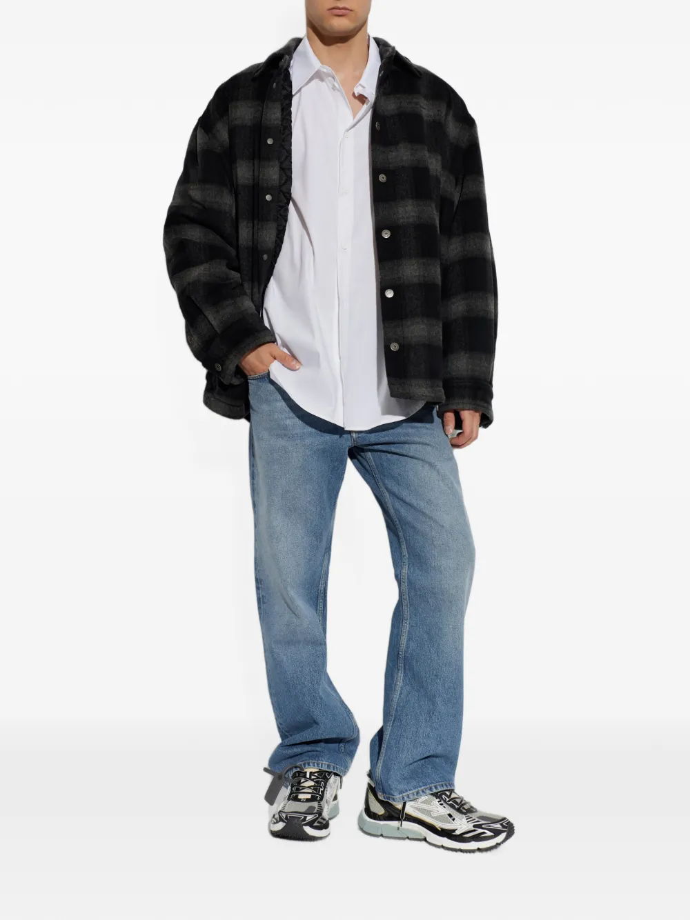 Off-White Katoenen overhemd met pijlprint Wit