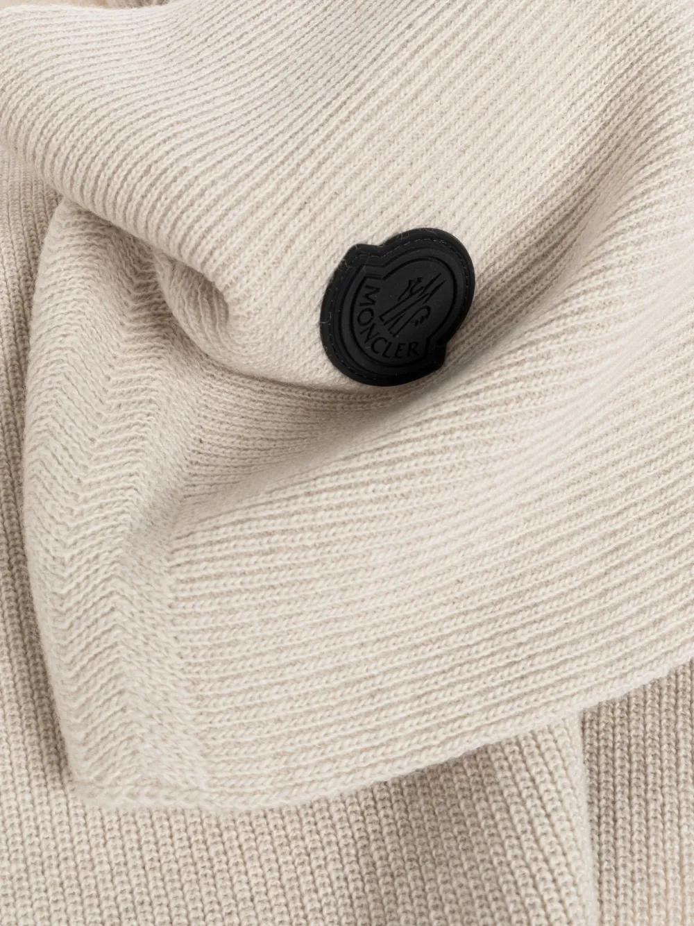 Moncler Ribgebreide sjaal Beige