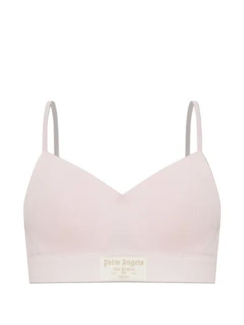 Palm Angels Reggiseno a coste con applicazione logo
