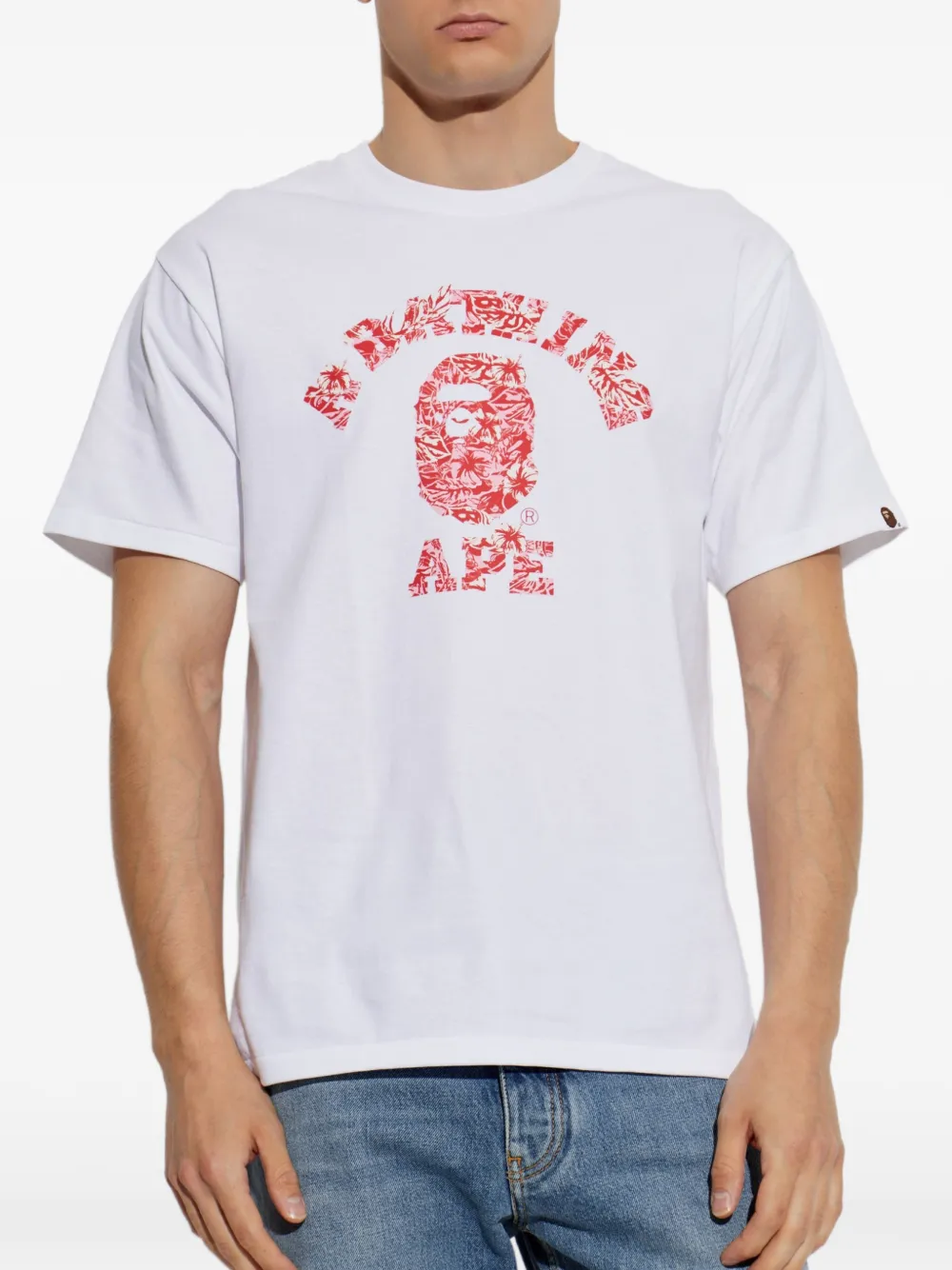 A BATHING APE T-shirt met logoprint Wit