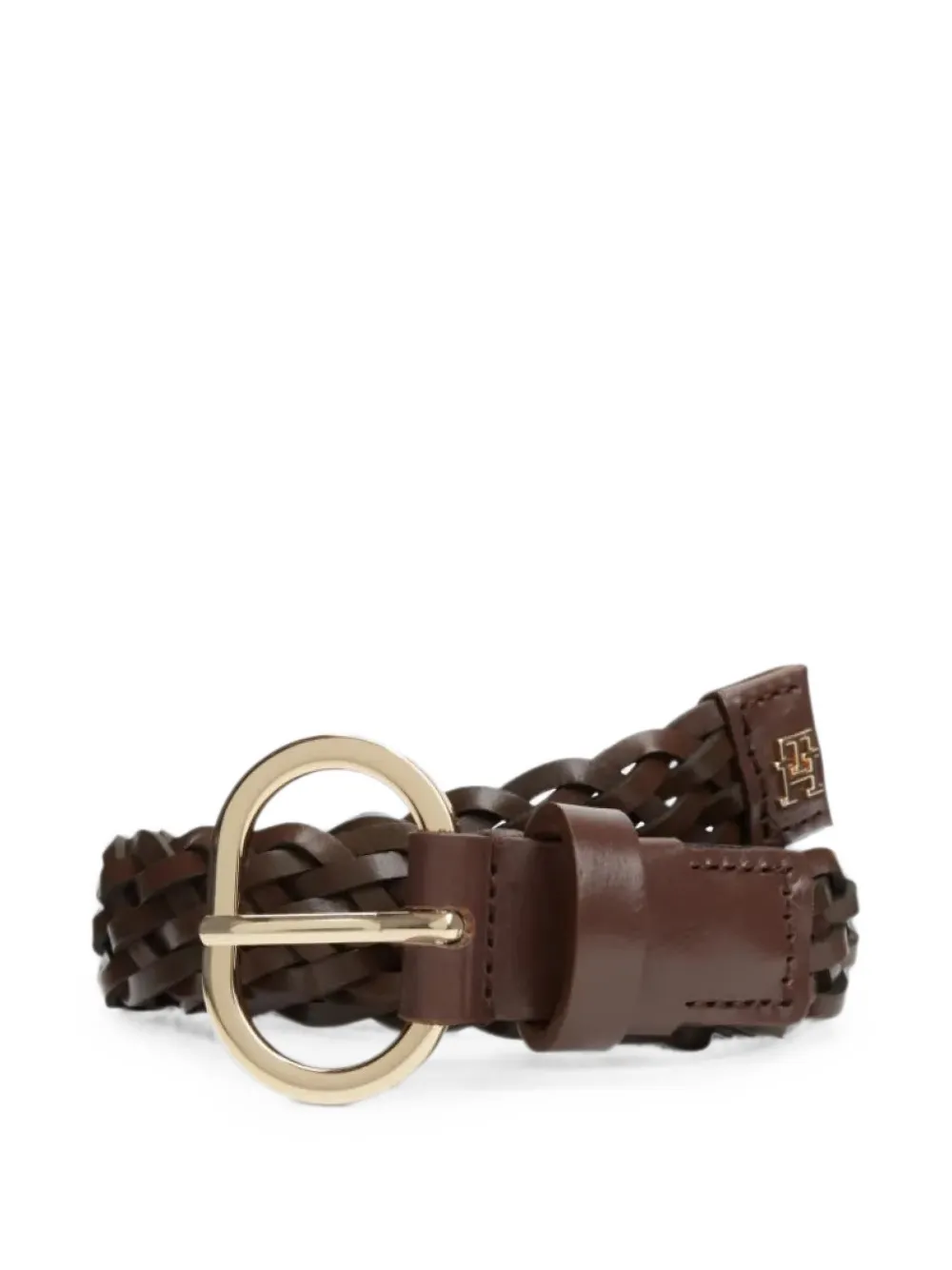 Tommy Hilfiger interwoven leather belt - Marrone