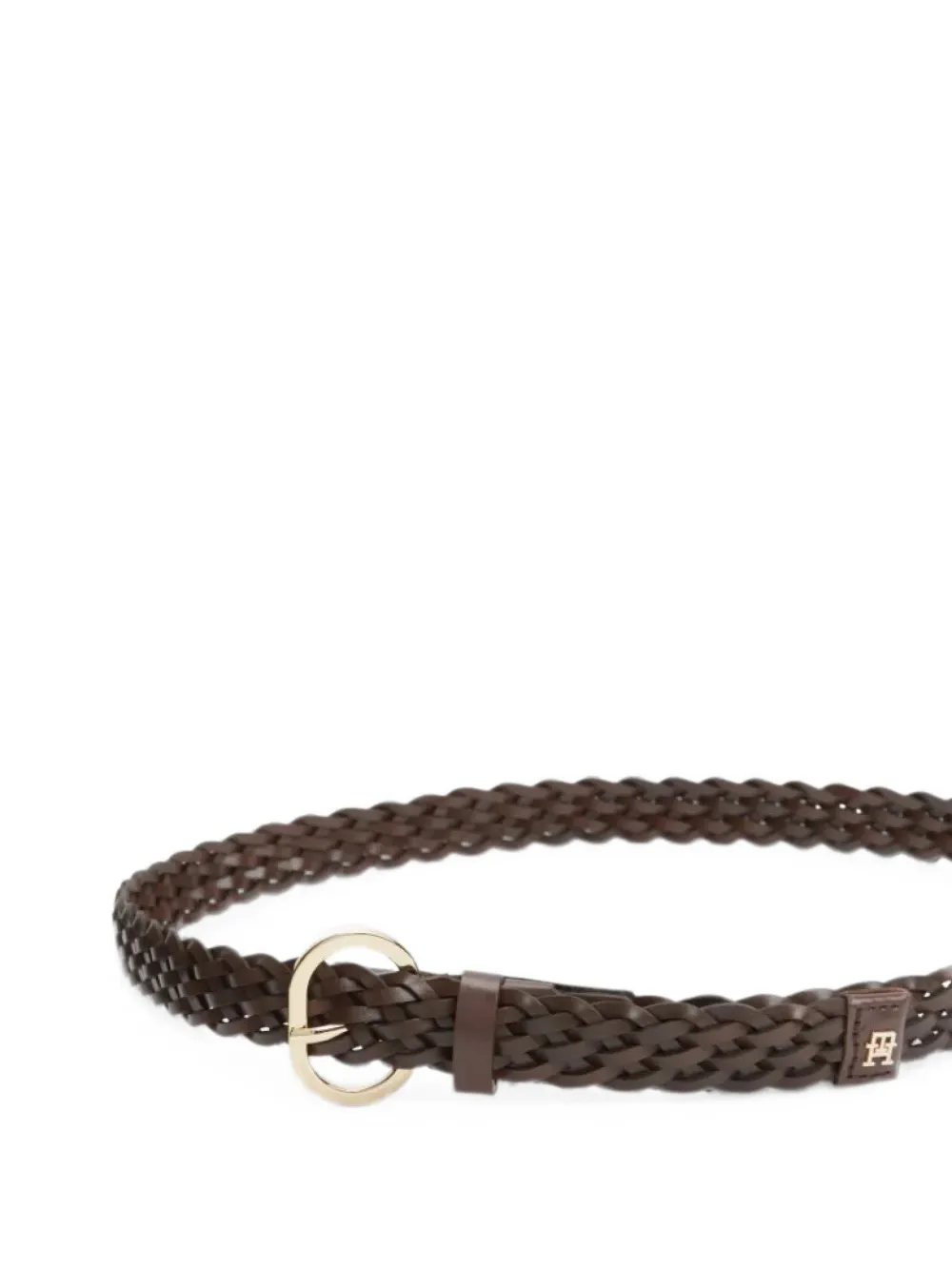 Tommy Hilfiger Geweven leren riem Bruin