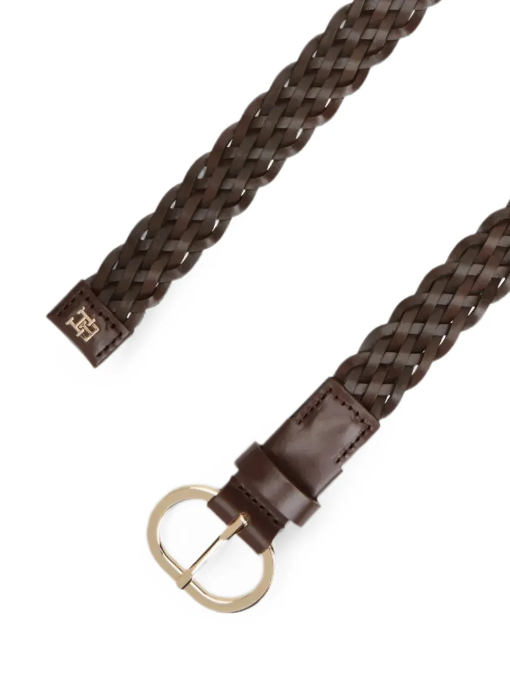 Tommy Hilfiger Geweven leren riem Bruin