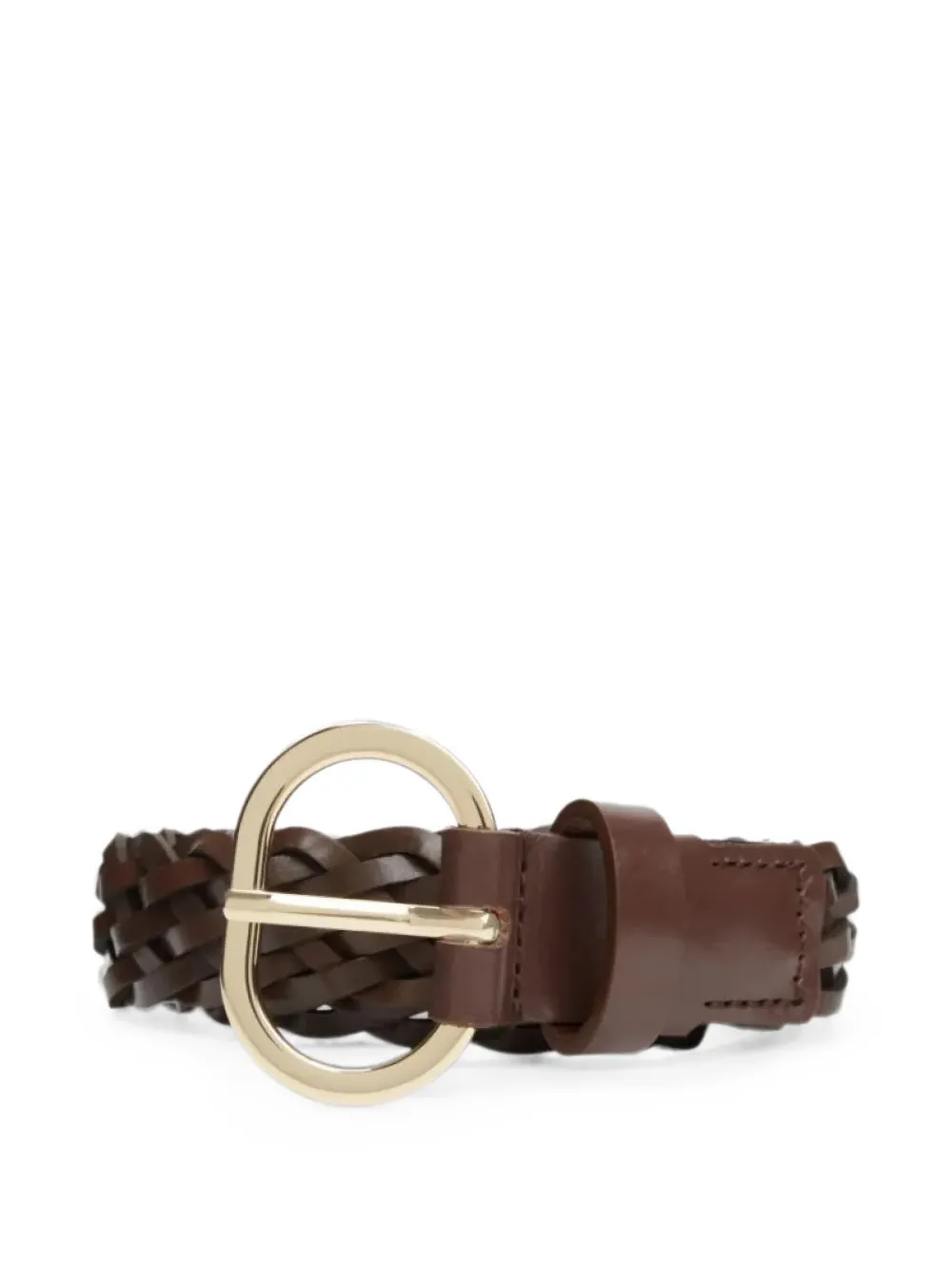 Tommy Hilfiger Geweven leren riem Bruin