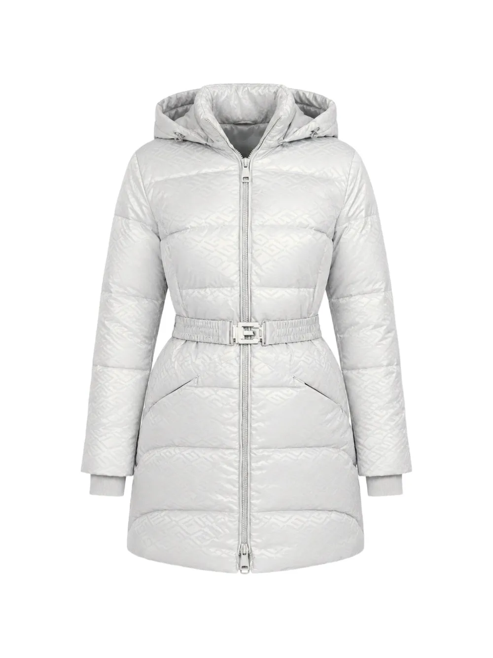 GUESS USA Piumino con logo all-over - Argento