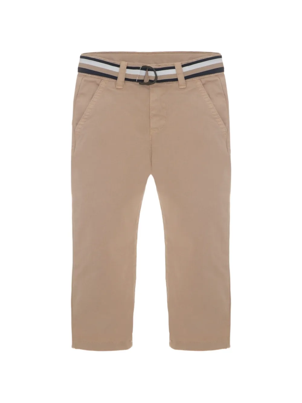 Patachou belted cotton-blend trousers - Nude