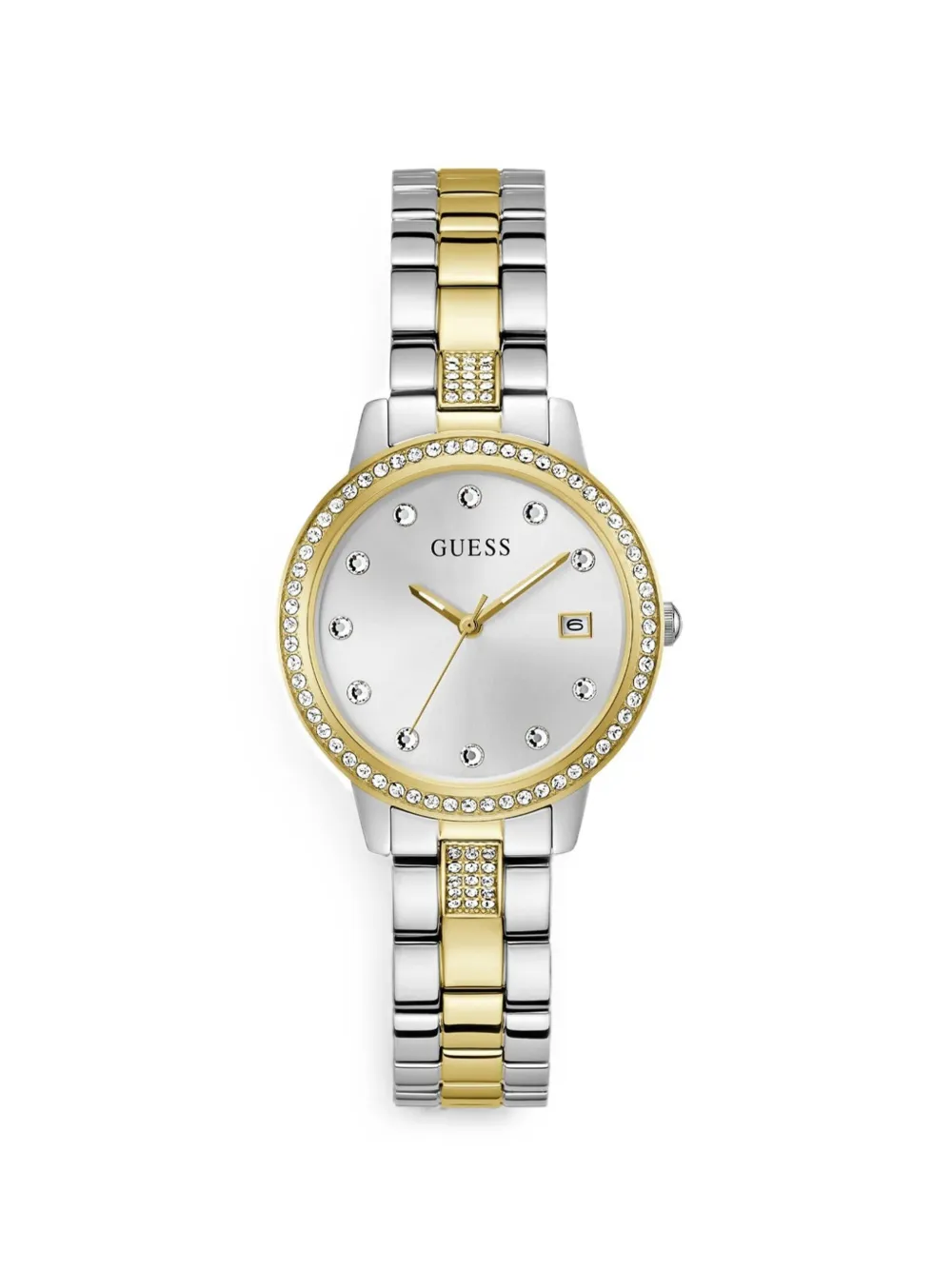 GUESS USA analogue watch with crystal appliqué detailing - Bianco