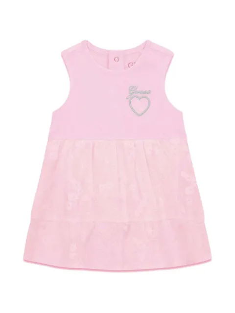 guess kids vestido bordado con diseño a paneles