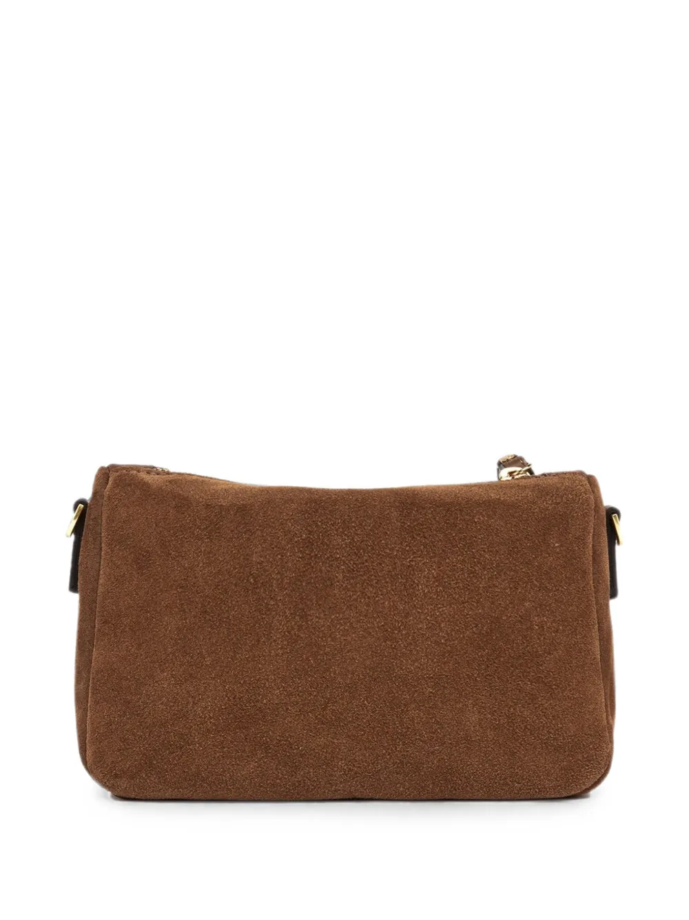 GIANNI CHIARINI Kleine Nora Pouch suède clutch met logopatch Bruin