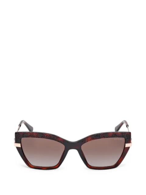 GUESS EYEWEAR tortoiseshell-effect geometric-frame sunglasses