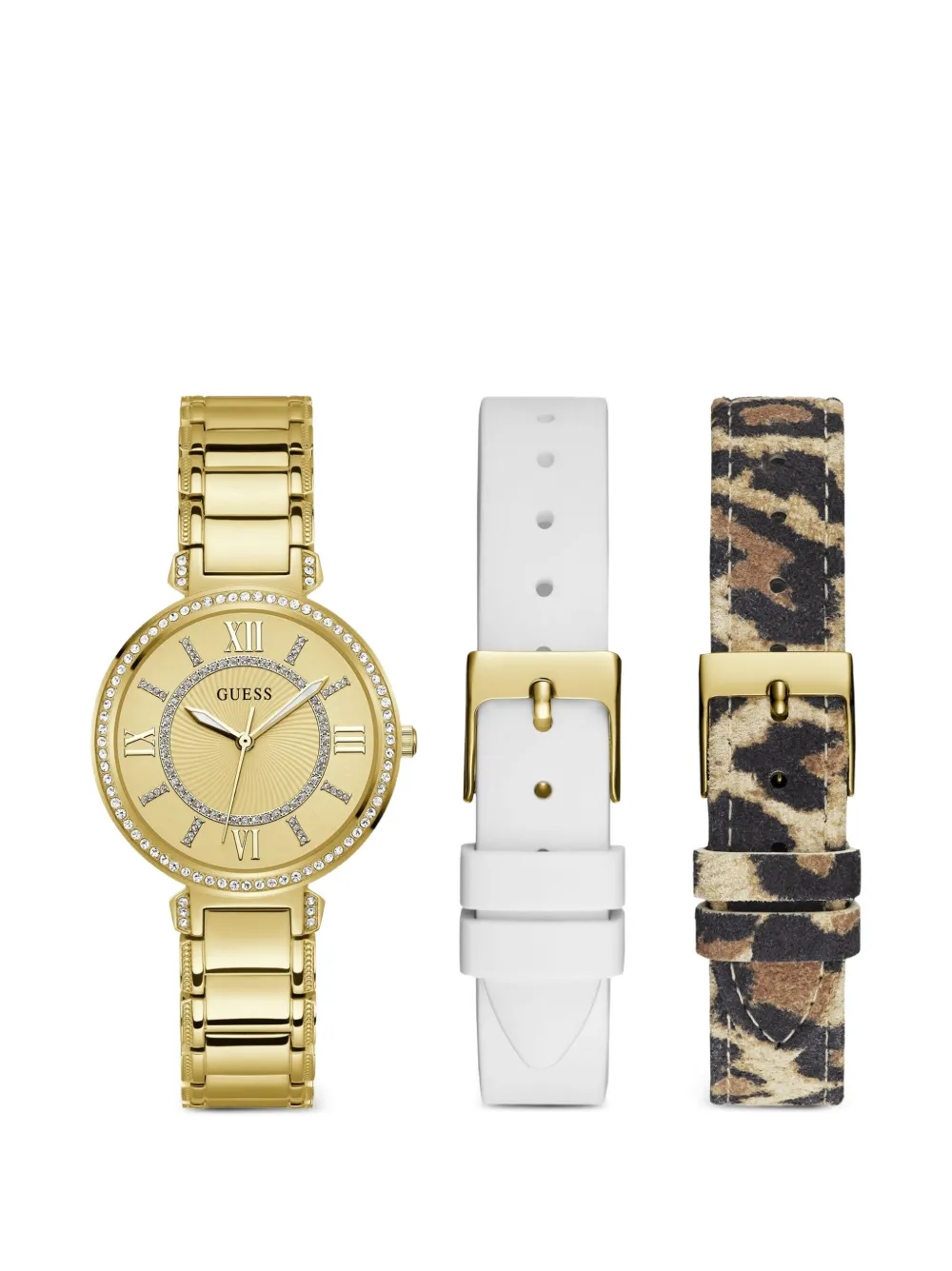 GUESS USA Montage crystal-embellished 36mm watch - Oro