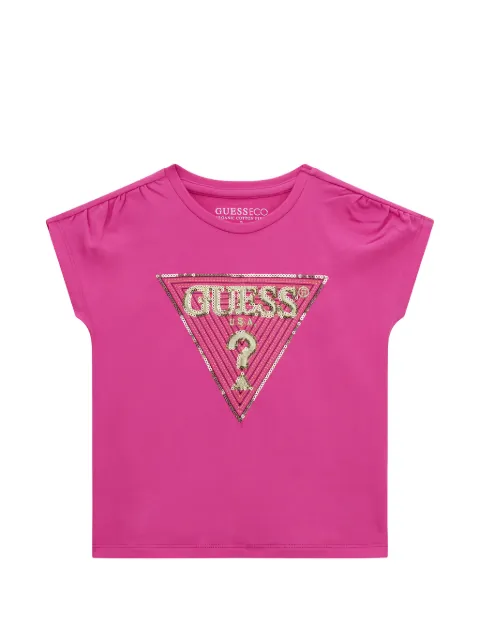 GUESS USA camiseta con logo de lentejuelas