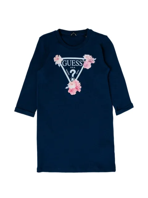 GUESS USA vestido con logo estampado de manga tres cuartos