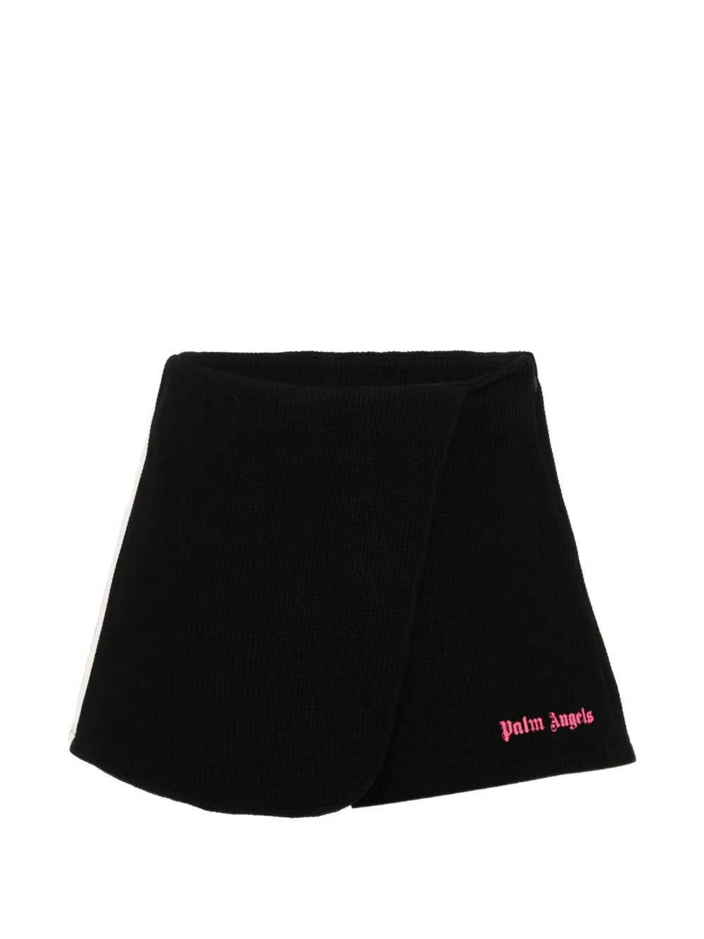 Palm Angels Kids logo-print waffle-knit shorts - Schwarz