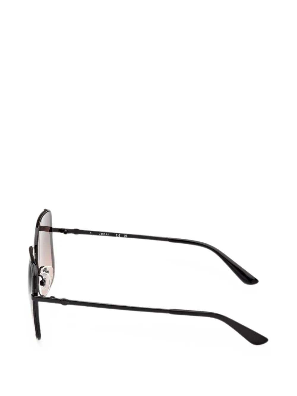 GUESS EYEWEAR Zonnebril met zwarte kleurverloop en vlinder