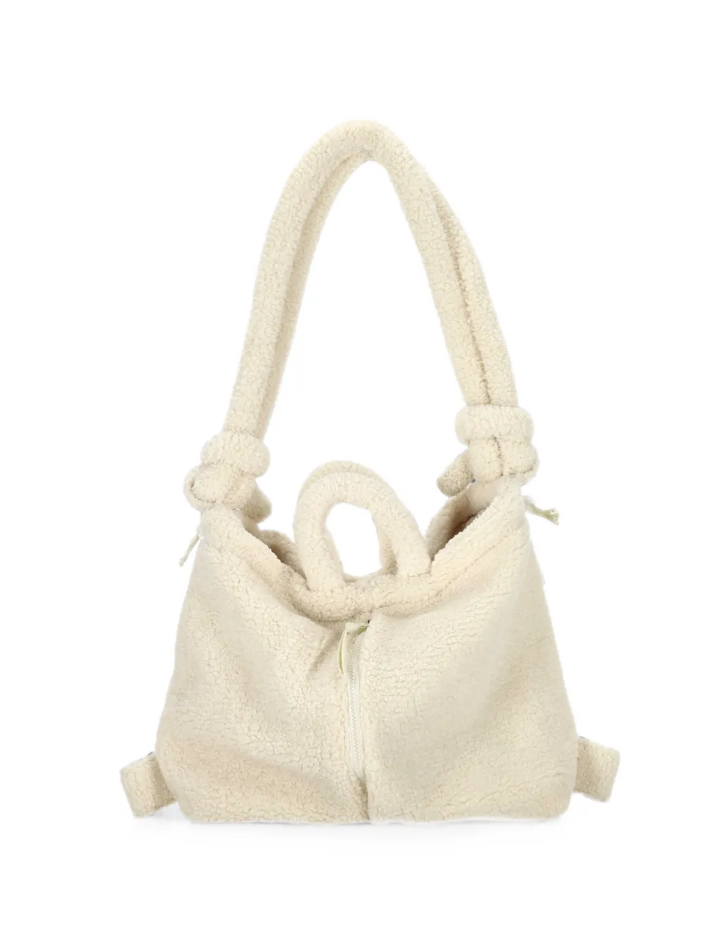 Ölend mini Ona knot-detail sherpa shoulder bag - Toni neutri