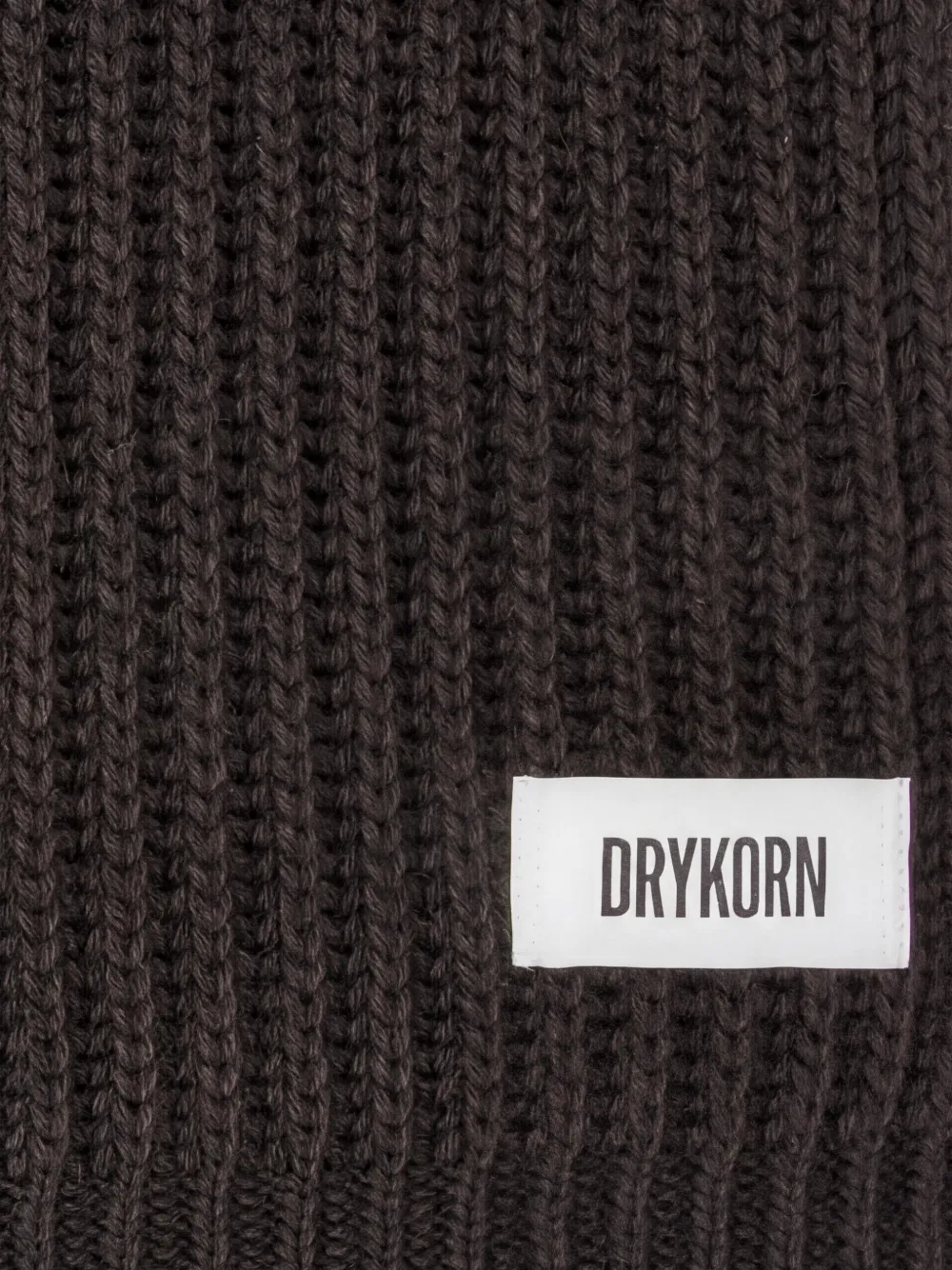 Drykorn Cronica_3 ribgebreide sjaal Bruin