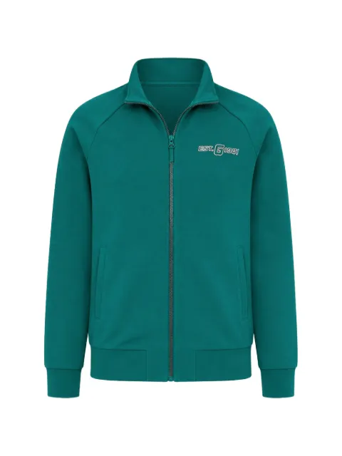 GUESS USA logo-embroidered zip-up jacket
