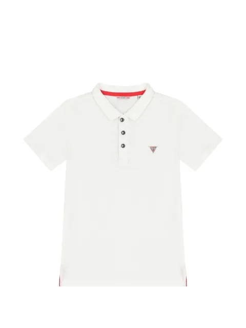 guess kids logo-patch piqué polo shirt
