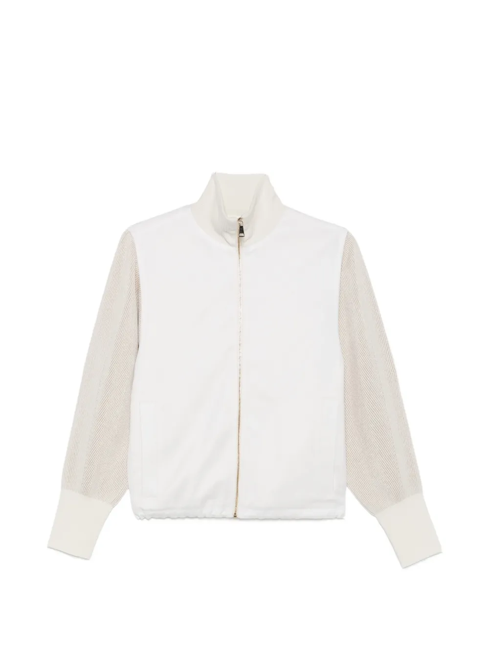 Fabiana Filippi ribbed-knit panelled jacket - Weiß