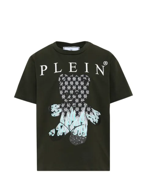 Philipp Plein Junior teddy-bear logo-print T-shirt