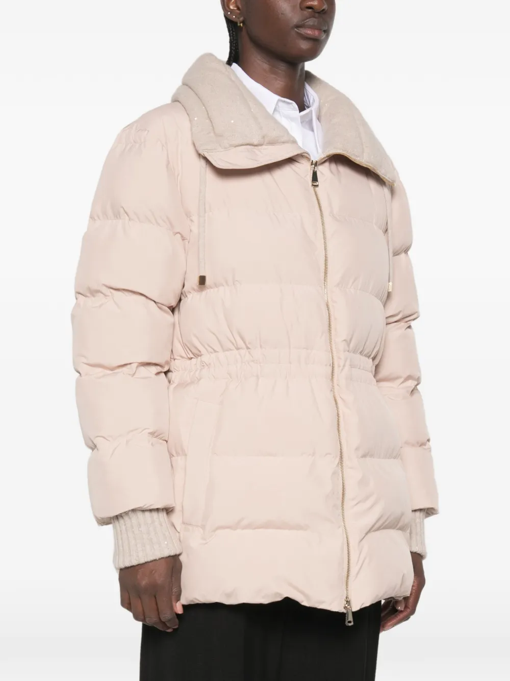 Fabiana Filippi Jack met trekkoordtaille Beige
