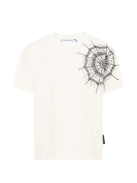 Philipp Plein Junior spiderweb-print logo-print T-shirt