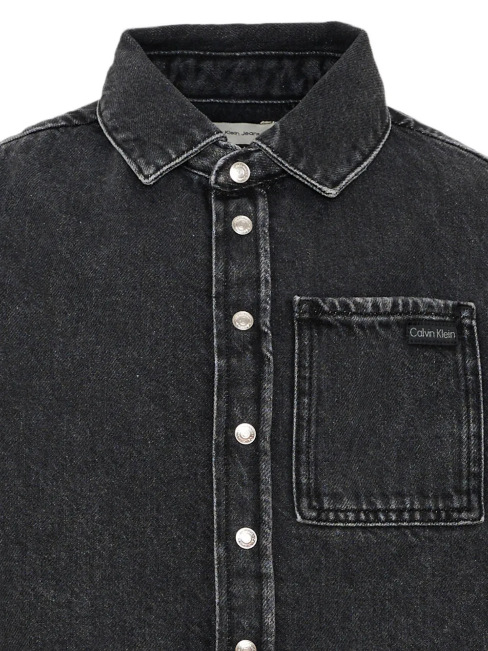 Calvin Klein Kids Spijkershirt met logopatch Zwart