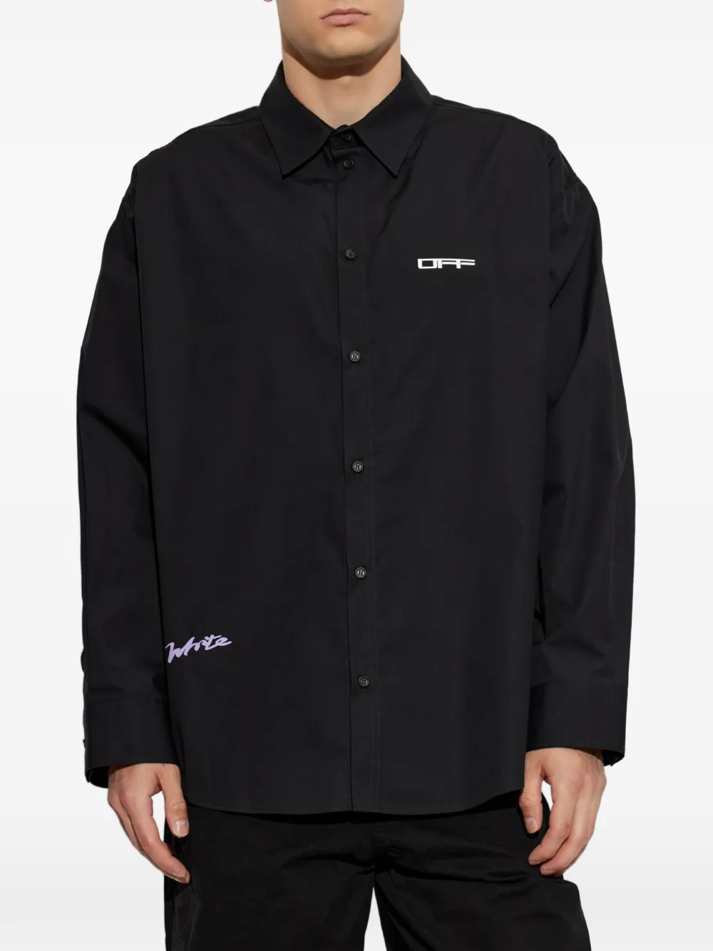 Off-White Overhemd met logoprint Zwart